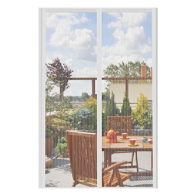 Mosquitera Cortina Puerta Magnetica Exterior Antimosquitos 70x220cm Blanco