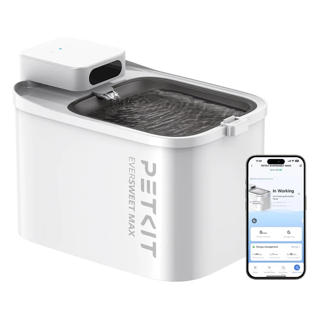 Fontaine à eau PETKIT Eversweet Max pour chat et chien - Contrôle par l'App - Ultra Silencieuse 26dB - 3L Grande Capacité