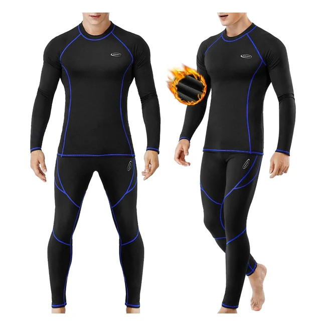 Conjunto térmico hombre negro TRM-001 para deportes invierno otoño