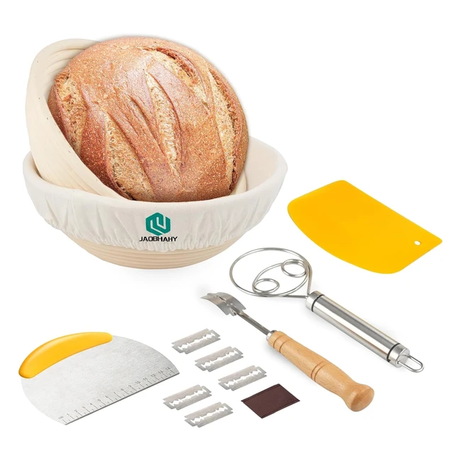 Cestino Lievitazione Pane 2 Pezzi - Rattan Naturale - 23cm - Ideale per Impasto - Kit Completo
