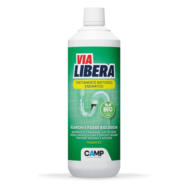 Camp Via Libera Bio Liquido Trattamento Batterico Enzimatico 1000g - Pulisce, Degrada, Previeni