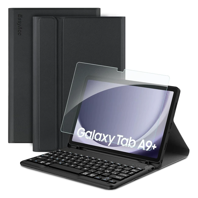 Cover tastiera EasyAcc per Samsung Galaxy Tab A9 2023 11 pollici SMX210X216X218 con pellicola protettiva - Nero