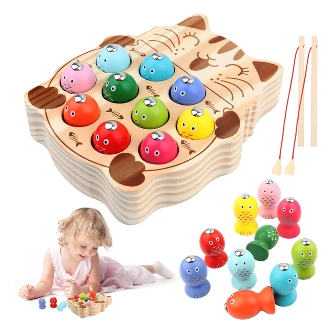 Giocattolo Pesca Magnetico Montessori 2 in 1 - Educativo Regalo Bambino 2-5 anni