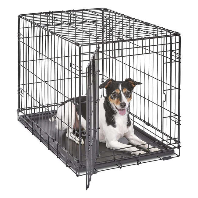 Midwest Homes for Pets iCrate Modell 1530 Hundebox ca. 76 cm lang - Auslaufsichere Bodenwanne, Trenneinsatz, Schwarz