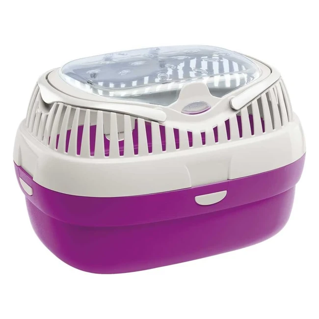 Ferplast Transportbox Aladino Large - Reisekäfig für Hamster - Widerstandsfähiger Kunststoff - Belüftungsgitter - Komfortabler Griff - Sicherer Verschluss