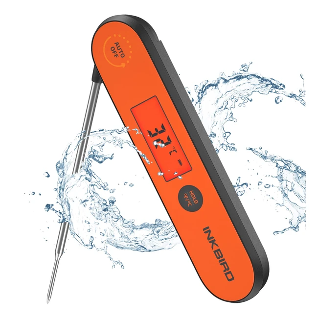 Inkbird IHT1P Termómetro Cocina Impermeable con Sonda Larga Acero Inoxidable Lectura Rápida CF Apto Parrilla Líquidos