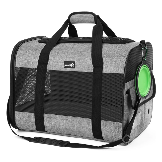 Pecute Transportin Gatos Portatil Carga Max 8kg Bolso Viaje Mascotas + Comedero