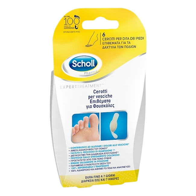Scholl Cerotti Vesciche Piedi Alta Adesione Pack 6 - Azione Protettiva Lenitiva