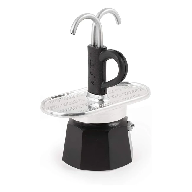 Bialetti Mini Express Kandisky Moka Set 2-Tassen Kaffeemaschine 90ml Schwarz Aluminium