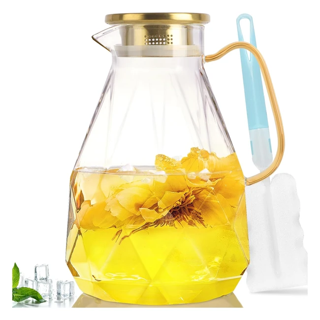 Jarra de Vidrio Yirilan 16L con Tapa - Ideal para Té Helado y Más