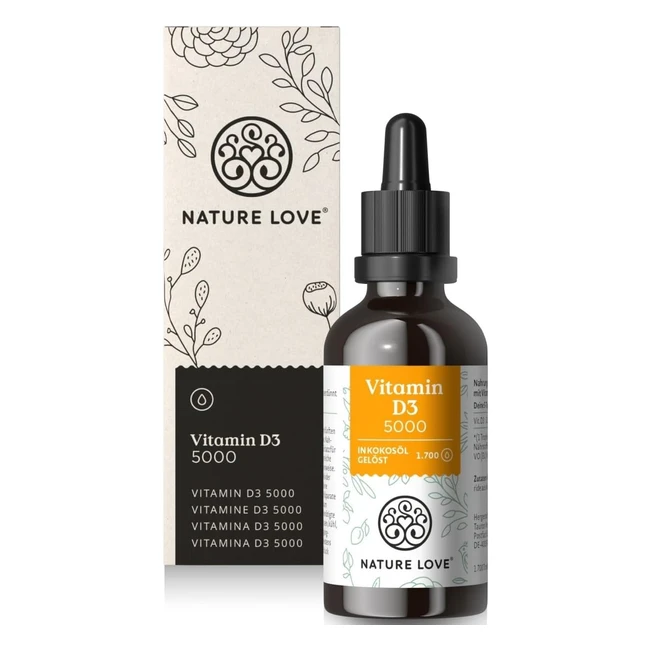 nature love vitamin d3 1000 50 ml liquid 5000 iu per drop hochdosiert stabil hergestellt in deutschland