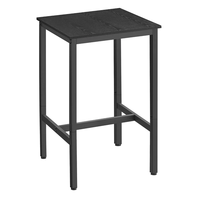VASAGLE Stehtisch Küchentisch mit Stahlrahmen einfache Montage für Küche Wohnzimmer Industriedesign Schwarz 60 x 60 x 92 cm LBT025B56
