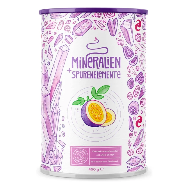 Mineralien und Spurenelemente Maracuja Natürliches Mineralienkomplex mit Original Essenz Shilajit 450 g Pulver