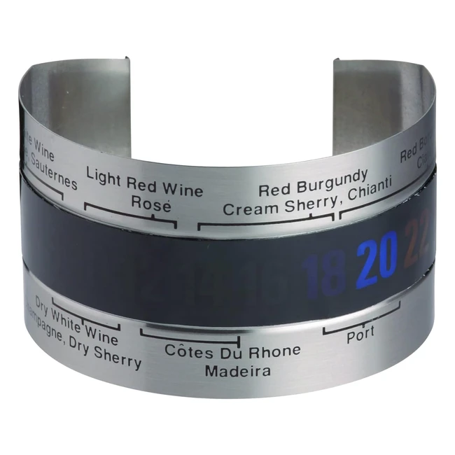 Barcraft Wine Thermometer Stainless Steel | Red White Rose | Builtin Light-Up Feature