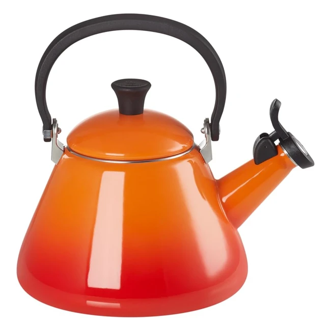Le Creuset 17L Enamelled Steel Kettle - Volcanic - Heat-Resistant Handle & Whistle