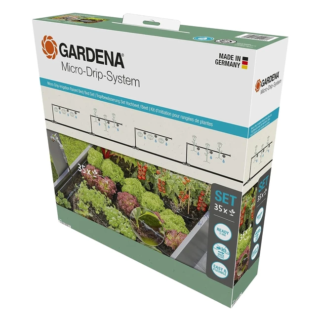 Gardena Start Set pour lits surélevés 35 plantes - Système d'irrigation goutte à goutte