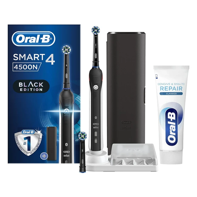 OralB Spazzolino Elettrico Ricaricabile Smart 4 4500 CrossAction Nero