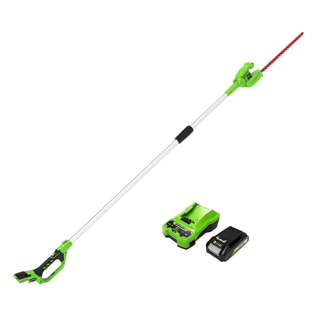 Tagliasiepi Greenworks G24PH51K2 a Batteria 51cm Doppia Azione 18mm 24V