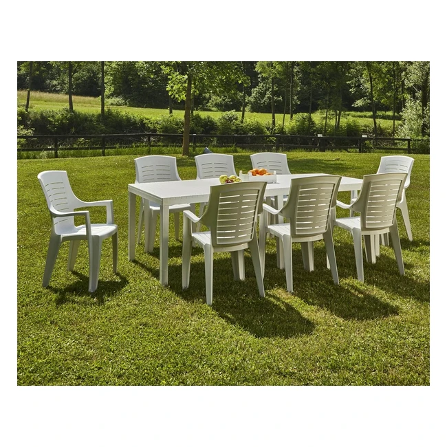 Tavolo da Giardino Estensibile Roma 150x90h72 Bianco - Dmora