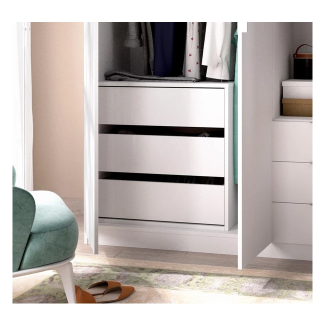 Cassettiera Vinson settimanale 3 cassetti bianco 60x40h60 cm - dmora