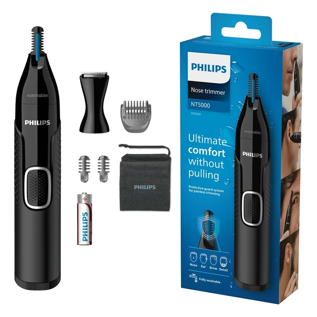 Philips NT5650/16 Nose, Ear & Eyebrow Trimmer - Black | Fast & Hygienic