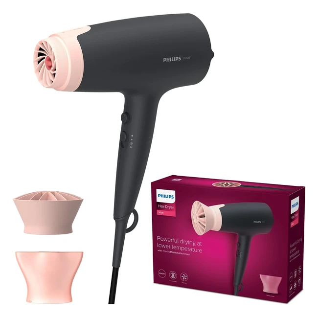 Philips Sèche-Cheveux Series 3000 2100W 6 Combinaisons Vitesse Fonction Ionique