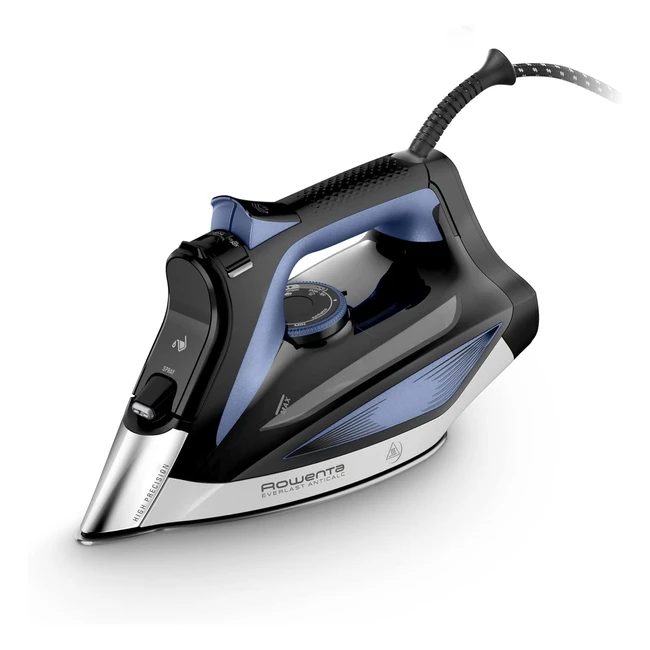 Plancha de Vapor Rowenta Everlast Antical 2700W - Función Antical - Golpe de Vapor 220g/min - Suela Microsteam Profile - Recolector de Cal - Azul