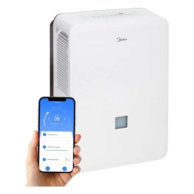 Deshumidificador Industrial Midea 50L Gran Capacidad - Control Humedad Interior - Modelo: 300 m3 - Eficiente y Silencioso