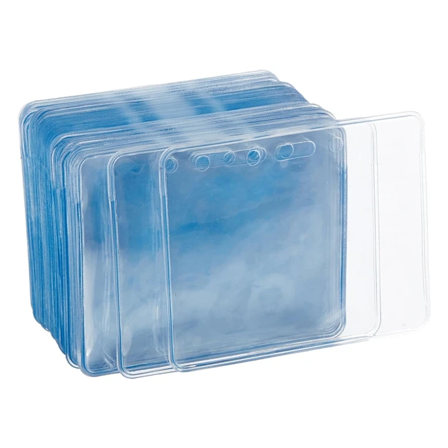 Amazon Basics Portabadge Orizzontale Chiaro 50 Unità - Design Durevole in Vinile Flessibile