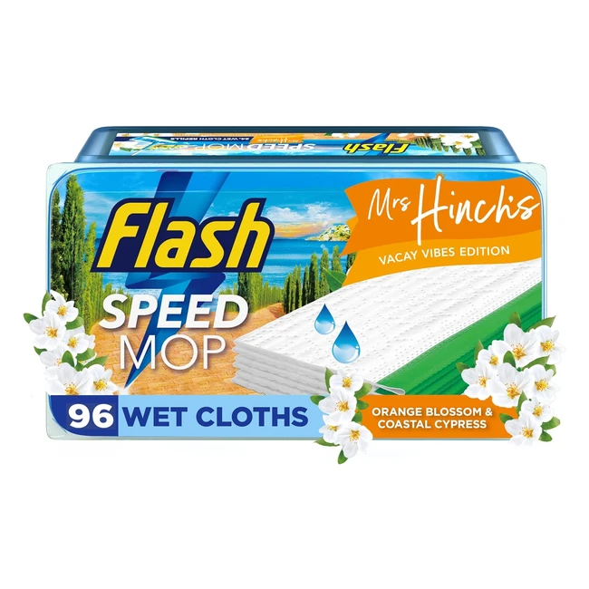 Flash Speedmop Wet Floor Cleaning Wipes x96 - Orange Blossom & Coastal Cypress - Trap & Lock Daily Dirt