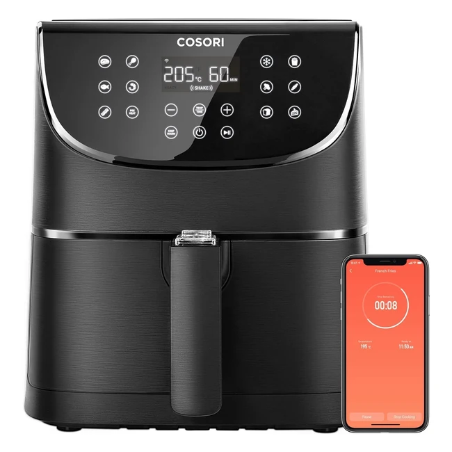 Cosori 55L Smart Air Fryer Oven CS158AF - 200 Recipes, Online App Control, 13 Cooking Functions, Dishwasher Safe - Black