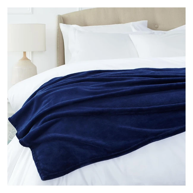 Couverture Jete Amazon Basics 168 x 229 cm Bleu Marine - Chaleur et Confort