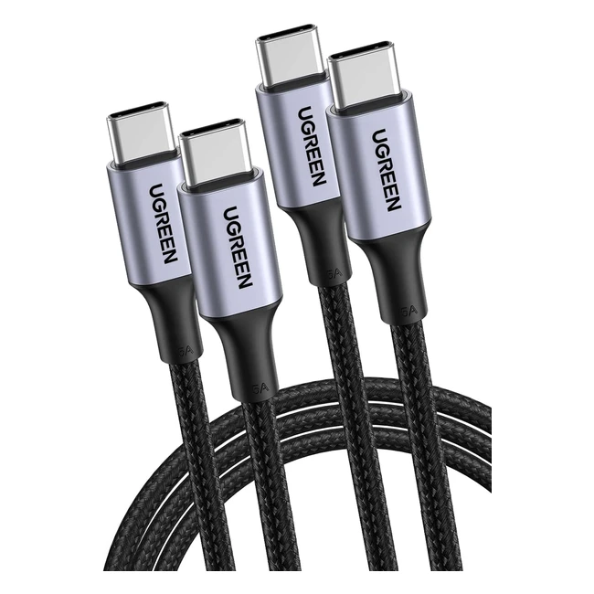UGREEN 100W USB C auf USB C Kabel 2er Pack PD 30 Ladekabel USB C 5A20V PPS kompatibel mit iPhone 15 Pro Max M3 MacBook ProAir iPad Pro 2022 Galaxy S24 Ultra Pixel 7 Steam Deck usw.