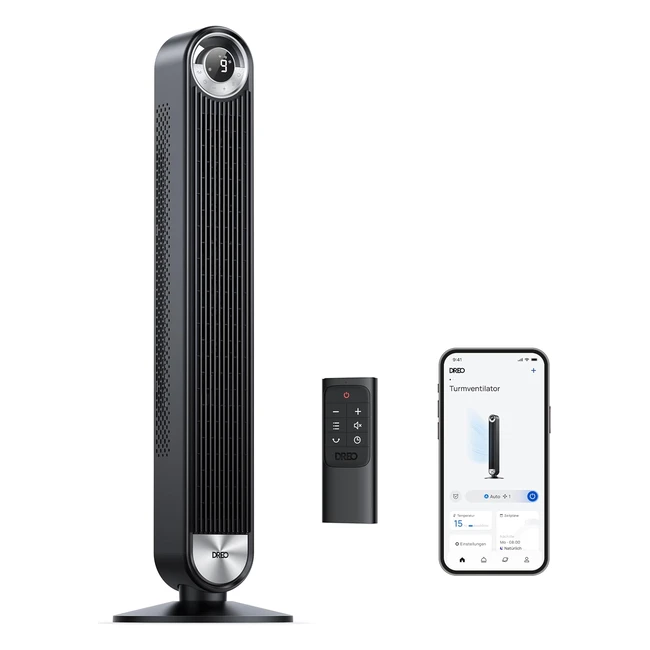 Dreo 25 dB Smart Quiet Tower Fan 106 cm WiFi Alexa 90° Oscillating Fan