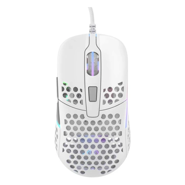 Xtrfy M42 RGB Souris Filaire de Gaming Ultralgre Capteur 3389 Pixart Ultramoderne Botier Modulaire 2 Dimensions Incl Rtroclairage RGB Rglable White Edition