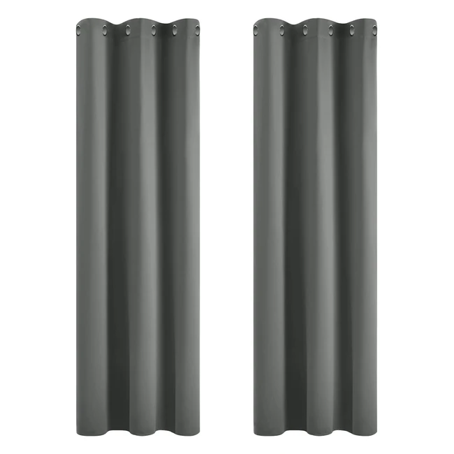 Deconovo Thermal Insulated Blackout Curtains Light Grey 42x63 - 2 Panels