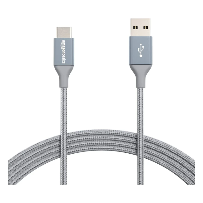 Amazon Basics USB-C to USB-A 20 Fast Charger Cable 3m Nylon Braided Cord 480Mbps Speed USBIF Certified