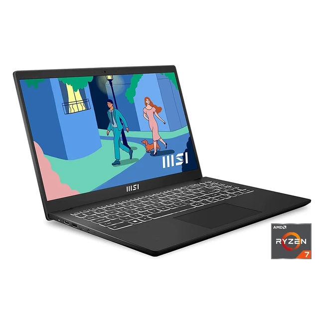 MSI Modern 15 Inch FHD Laptop Ryzen 7 7730U AMD Radeon Graphics 8GB RAM 512GB SSD Windows 11 Home