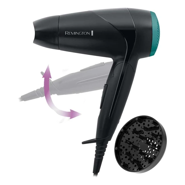 Secador de Pelo Compacto Remington D1500 - 60kmh, 3 Temperaturas, 2 Velocidades