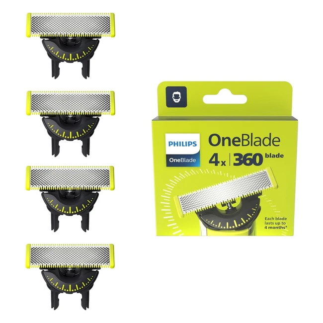 Philips OneBlade 360 - Lames de rechange QP44050 - Lot de 4 - Rasoir/Tondeuse électrique