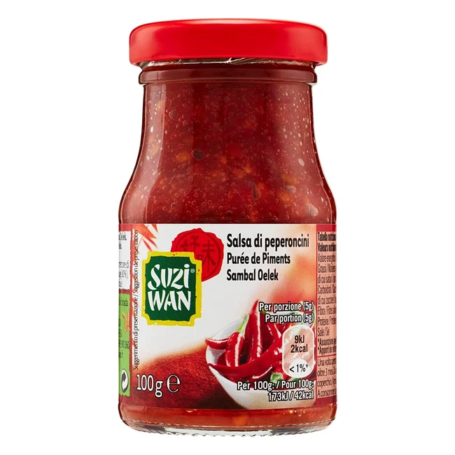 Salsa di peperoncini Suzi Wan 12 vasetti 100 gr - Ideale per piatti orientali