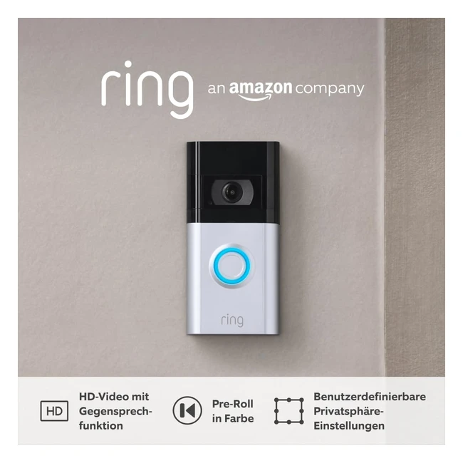 Ring Videotr-Klingel 4 Akku Video Doorbell 4 | HD-Kamera | Gegensprechfunktion | Preroll-Videovorschau