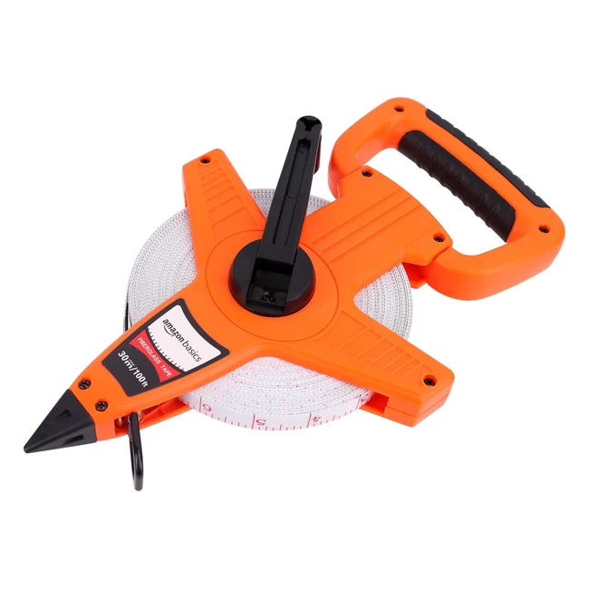 Cinta Métrica Fibra de Vidrio 30m Amazon Basics AB123 Escalas Métricas y Pulgadas