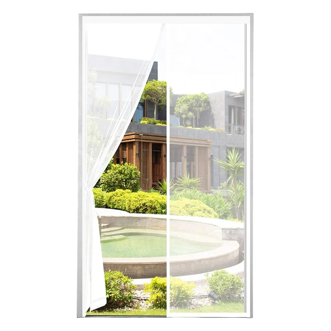 Fliegengitter Tür Moskitonetz Tür Magnetvorhang Insektenschutz für Balkon- und Terrassentür einfache Klebeinstallation ohne Bohren weiß 110 x 210 cm