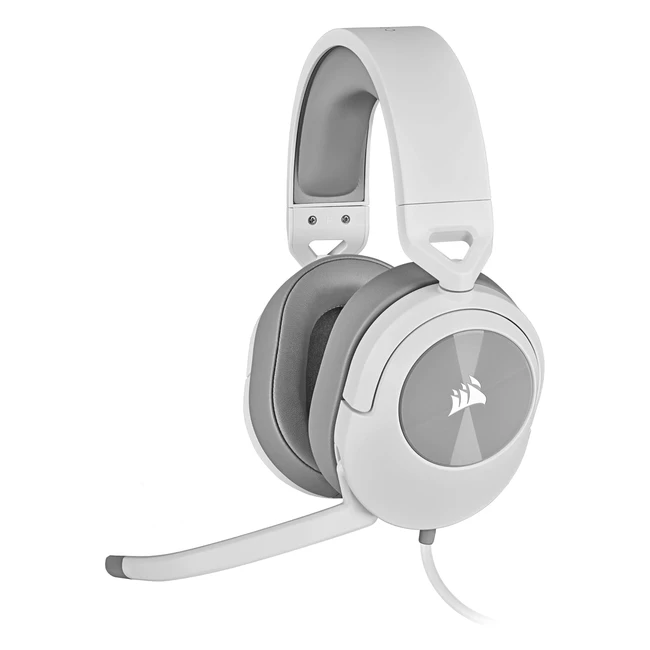 Corsair HS55 Stereo Lightweight Wired Gaming Headset - Omnidirectional Microphone - Neodymium Drivers - PC Mac Xbox Nintendo Switch Mobile - White