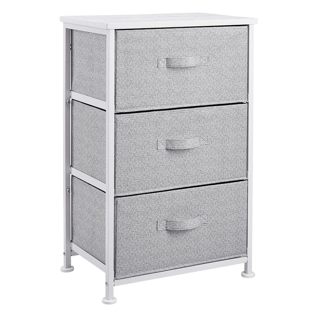 Commode 3 tiroirs en tissu blanc - Amazon Basics - Réf.1234 - Look contemporain