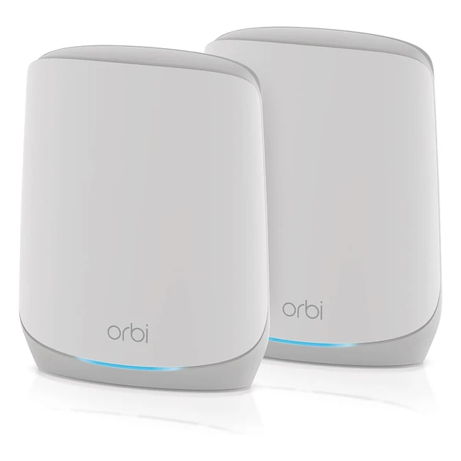 Netgear Mesh WiFi 6 AX5400 Tri Band Orbi RBK762S Pack de 2 - Jusqu'à 54 Gbits - Couverture de 350m² - Murs épais - Armor offert 1 an