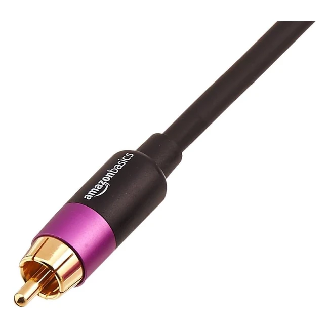 Amazon Basics 1 RCA Audio Cable Subwoofer Amplifiers Active Speakers Goldplated Plugs
