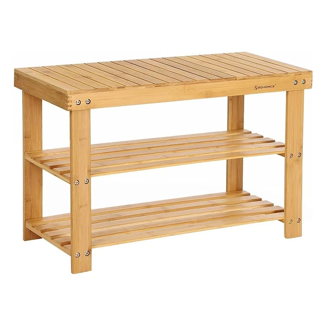 Songmics 3-Tier Bamboo Shoe Bench Organizer LBS04N - Stable, Robust, Heavy-Duty Design