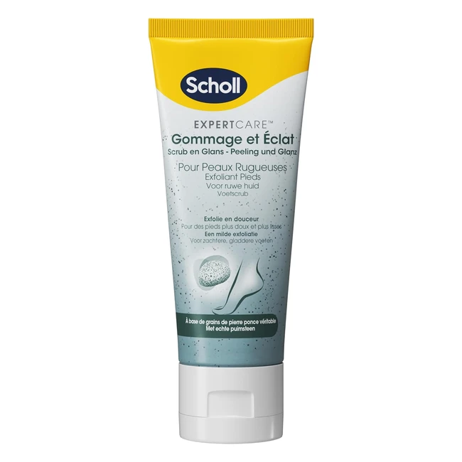 Scholl Crème Pieds Gommage & Éclat Peaux Rugueuses 75ml - Pierre Ponce Volcanique